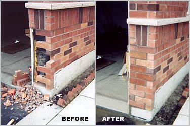 Brick replacement before and after